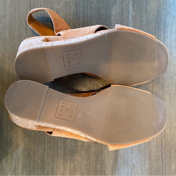 Like New Com&Sens Missy Brown Suede Wedge Sandals - Picture 4 of 7
